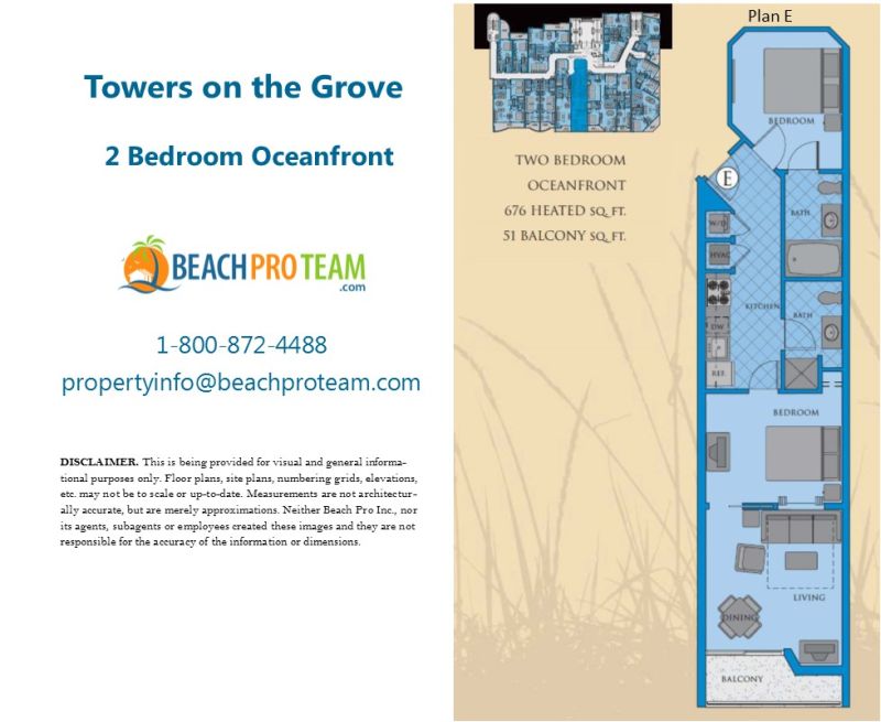 Towers On The Grove Floor Plan E - 2 Bedroom Oceanfront